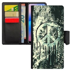 Чехол-книжка на смартфон Самсунг Галакси A10 уникальный дизайн Peace and Love Мандала Utaupia