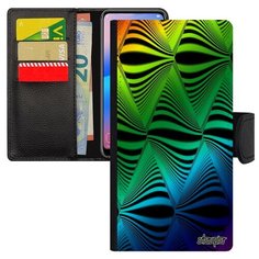 Чехол книжка на смартфон Samsung Galaxy S8 оригинальный дизайн Иллюзия волны Узор Водоворот Utaupia