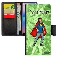 Чехол книжка на смартфон Ксиаоми Редми 6а оригинальный дизайн Супермама Мамуля Мама Utaupia