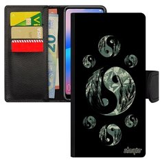 Чехол книжка на смартфон Хуавей P20 Про французский дизайн Инь и Ян Гармония Символ Utaupia