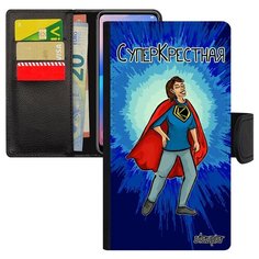 Чехол книжка на смартфон Apple iPhone 7 французский дизайн Суперкрестная Крестины Рисунок Utaupia