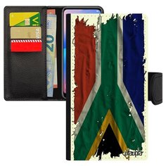 Чехол-книжка на смартфон iPhone XS, "Флаг Южной Африки на ткани" Страна Государственный Utaupia