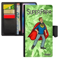 Чехол книжка на смартфон Apple iPhone X уникальный дизайн Суперпапа Комичный Папа Utaupia