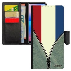 Чехол книжка на смартфон P30 Lite, "Флаг Голландии на молнии" Туризм Страна Utaupia