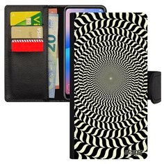 Чехол книжка на смартфон Samsung Galaxy A40 французский дизайн Иллюзия круга Круглый Illusion Utaupia