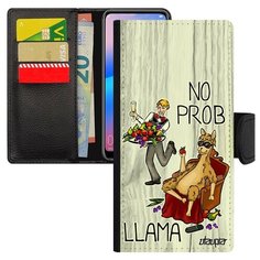 Чехол книжка на смартфон Huawei P30 Lite уникальный дизайн No prob lama Комикс Лама драма Utaupia
