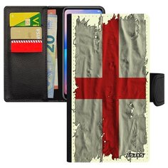 Чехол-книжка на смартфон Galaxy A5 2017, "Флаг Англии на ткани" Патриот Страна Utaupia