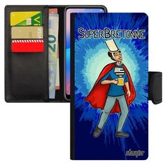 Чехол-книжка на смартфон Самсунг Галакси S7 Эйдж оригинальный дизайн Супербретонка Смешной Utaupia