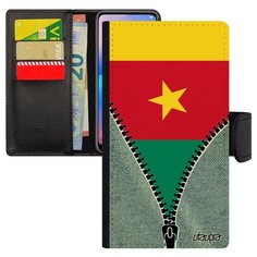 Чехол-книжка на смартфон iPhone 8 Plus, "Флаг Камеруна на молнии" Путешествие Туризм Utaupia