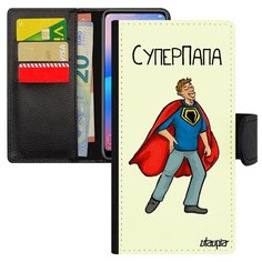 Чехол книжка на смартфон Samsung Galaxy S8 французский дизайн Суперпапа Шутка Смешной Utaupia