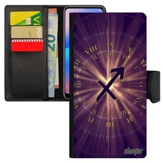 Чехол книжка на смартфон Хуавей P20 Лайт оригинальный дизайн Гороскоп Календарь Каллиграфия Utaupia