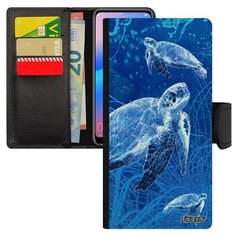 Чехол-книжка на смартфон Huawei P20 Pro уникальный дизайн Черепаха Морская Большая Utaupia