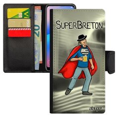 Чехол книжка на смартфон Самсунг Галакси S7 Эйдж французский дизайн Супербретонец Комичный Utaupia