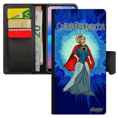 Чехол-книжка на смартфон Samsung Galaxy A50 французский дизайн Суперпринцесса Супергерой Utaupia