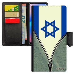Чехол-книжка на смартфон P20 Lite, "Флаг Израиля на молнии" Страна Государственный Utaupia