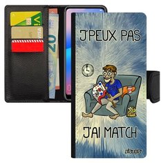 Чехол книжка на смартфон Хуавей P20 Про французский дизайн Не могу - у меня матч! Повод Utaupia