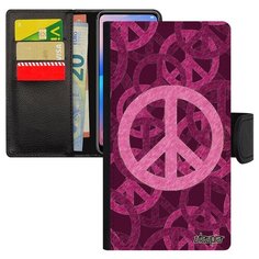 Чехол книжка на смартфон Apple iPhone X французский дизайн Peace and Love Рисунок Пацифизм Utaupia