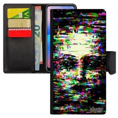 Чехол-книжка на смартфон Samsung Galaxy A40 оригинальный дизайн Женское лицо Маска Матрица Utaupia