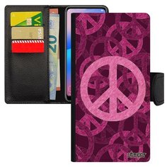 Чехол-книжка на смартфон Huawei P20 Lite французский дизайн Peace and Love Символ Стрит-арт Utaupia