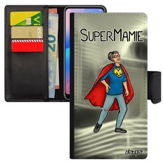 Чехол книжка на смартфон Самсунг Галакси A40 уникальный дизайн Супербабуля Семья Комичный Utaupia