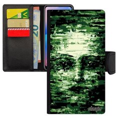 Чехол-книжка на смартфон Apple iPhone 7 Plus оригинальный дизайн Женское лицо Иллюзия Матрица Utaupia