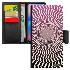 Чехол книжка на смартфон Samsung Galaxy A10 оригинальный дизайн Иллюзия круга Геометрический Utaupia
