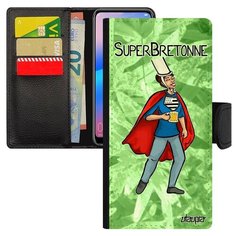 Чехол книжка на смартфон Xiaomi Redmi 6a оригинальный дизайн Супербретонка Комикс Смешной Utaupia