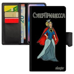Чехол-книжка на смартфон Эпл Айфон XS оригинальный дизайн Суперпринцесса Веселый Рисунок Utaupia