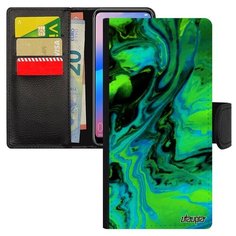 Чехол книжка на смартфон Xiaomi Redmi 6a, "Волны" Фон Текстура Utaupia