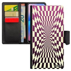 Чехол книжка на мобильный Huawei P20 Lite французский дизайн Иллюзия шахмат Движение Зеркало Utaupia