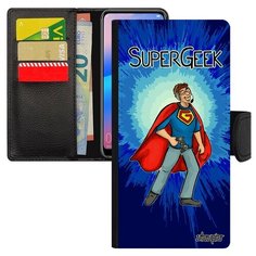 Чехол-книжка на смартфон Samsung Galaxy A50 оригинальный дизайн Супергик Рисунок Супергерой Utaupia