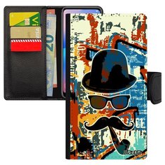 Чехол книжка на смартфон Самсунг Галакси A5 2017 уникальный дизайн Мистер усы Гламур Стиль Utaupia
