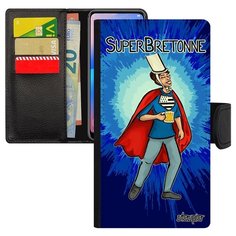 Чехол-книжка на смартфон Эпл Айфон 8 уникальный дизайн Супербретонка Шутка Смешной Utaupia