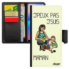 Чехол книжка на смартфон Хуавей P20 Про французский дизайн Не могу - стала мамой! Комикс Utaupia