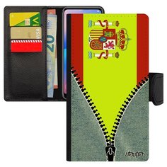 Чехол книжка на смартфон Galaxy S10e, "Флаг Испании на молнии" Страна Государственный Utaupia