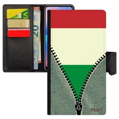 Чехол-книжка на смартфон Apple iPhone X, "Флаг Италии на молнии" Государственный Патриот Utaupia