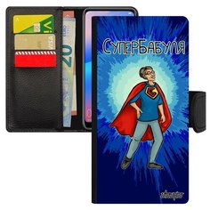 Чехол книжка на смартфон Xiaomi Redmi 6a французский дизайн Супербабуля Бабушка Семья Utaupia