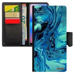 Чехол книжка на смартфон P30 Lite, "Волны" Краски Фон Utaupia
