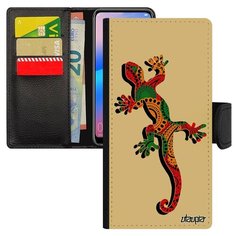 Чехол книжка на смартфон Xiaomi Redmi 6a французский дизайн Саламандра Тритон Талисман Utaupia