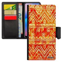 Чехол-книжка на смартфон Huawei P30 Lite уникальный дизайн Ацтекские мотивы Геометрический Utaupia
