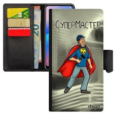 Чехол книжка на смартфон Samsung Galaxy A40 уникальный дизайн Супермастер Смешной Комикс Utaupia