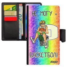 Чехол-книжка на смартфон Apple iPhone 7 Plus, "Не могу - у меня баскетбол!" Игра Юмор Utaupia