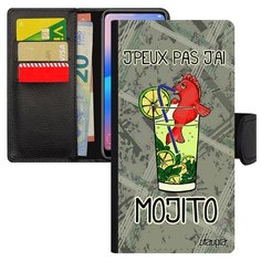 Чехол-книжка на смартфон Huawei P20 Lite, "Не могу - у меня мохито!" Карикатура Коктейль Utaupia