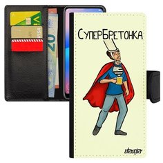 Чехол книжка на смартфон Samsung Galaxy S8 уникальный дизайн Супербретонка Супергерой Комикс Utaupia