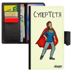 Чехол книжка на смартфон Xiaomi Redmi note 6 Pro уникальный дизайн Супертетя Супергерой Семья Utaupia