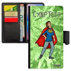 Чехол-книжка на смартфон Ксиаоми Редми Нот 6 Про уникальный дизайн Супертетя Юмор Тетка Utaupia