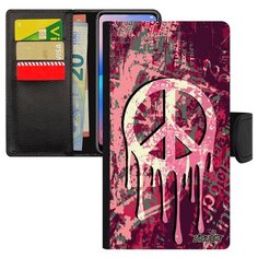 Чехол-книжка на смартфон Самсунг Галакси S7 французский дизайн Peace and Love Пацифизм Utaupia