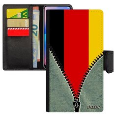 Чехол книжка на смартфон Apple iPhone XR, "Флаг Германии на молнии" Путешествие Туризм Utaupia