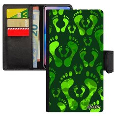 Чехол книжка на смартфон Самсунг Галакси A5 2017 оригинальный дизайн След стопы Ребенок Utaupia
