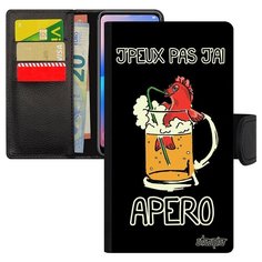 Чехол-книжка на смартфон iPhone XS, "Не могу - у меня аперитив!" Карикатура Предлог Utaupia